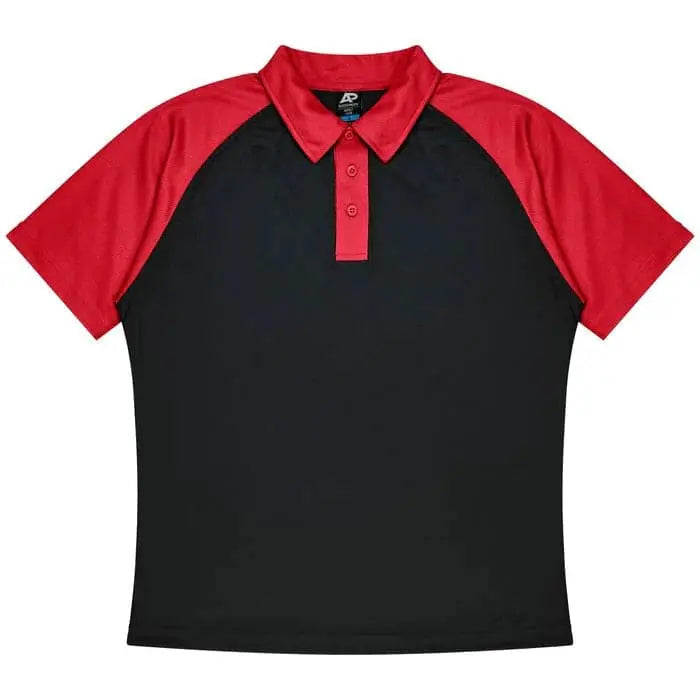 Aussie Pacific Manly Mens Polo 1318  Aussie Pacific BLACK/RED S